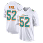 Kooe M.Dolphins #52 Patrick Paul Player White Fashion Home Game Stitched Jerseys