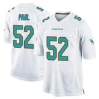 Kooe M.Dolphins #52 Patrick Paul Player White Home Game Stitched Jerseys