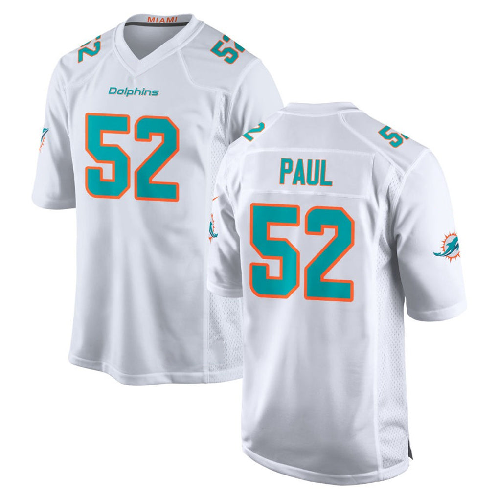 Kooe M.Dolphins #52 Patrick Paul Player White Limited Home Game Stitched Jerseys