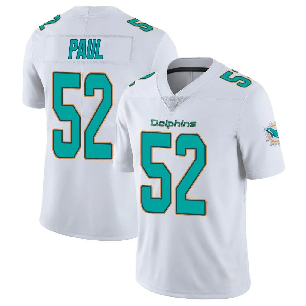 Kooe M.Dolphins #52 Patrick Paul Player White Limited Vapor Untouchable Home Game Stitched Jerseys