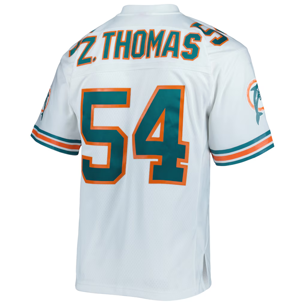 Kooe M.Dolphins #54 Zach Thomas Mitchell & Ness White Legacy Replica Jersey Stitched Puhic