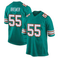 Kooe M.Dolphins #55 Aaron Brewer Player Aqua Alternate Home Game Stitched Jerseys