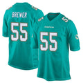 Kooe M.Dolphins #55 Aaron Brewer Player Aqua Team Color Home Game Stitched Jerseys