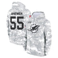 Kooe M.Dolphins #55 Aaron Brewer Player Arctic Camo Salute to Service Hoodies Limited Game Stitched Jerseys