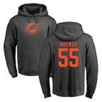 Kooe M.Dolphins #55 Aaron Brewer Player Darkgray Pullover Hoodies Limited Stitched Jerseys