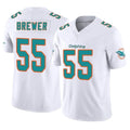 Kooe M.Dolphins #55 Aaron Brewer Player White Limited Vapor F.U.S.E. Home Game Stitched Jerseys