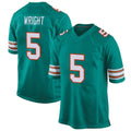 Kooe M.Dolphins #5 Jaylen Wright Player Aqua Alternate Home Game Stitched Jerseys