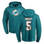 Kooe M.Dolphins #5 Jaylen Wright Player Aqua LOGO Pullover Hoodies Limited Stitched Jerseys