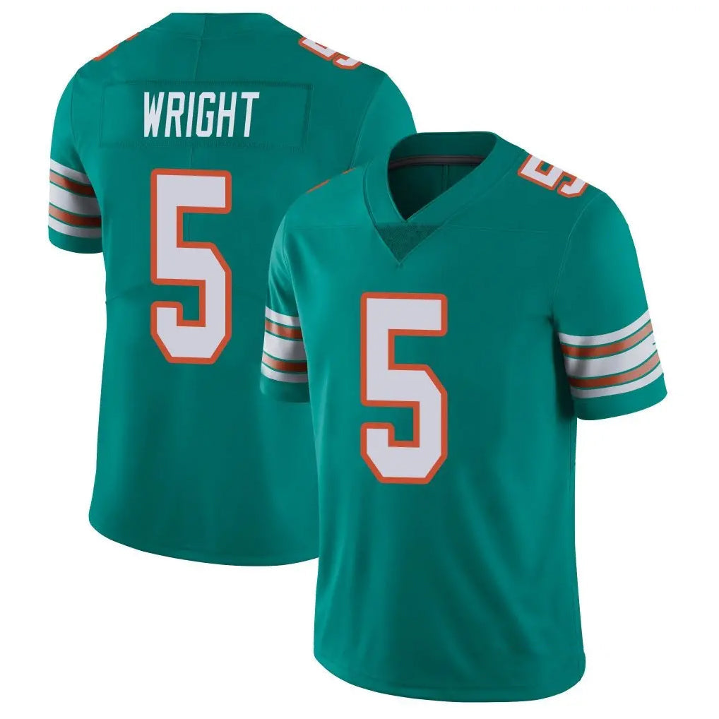 Kooe M.Dolphins #5 Jaylen Wright Player Aqua Limited Alternate Vapor Untouchable Home Game Stitched Jerseys