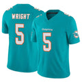Kooe M.Dolphins #5 Jaylen Wright Player Aqua Limited Vapor F.U.S.E. Home Game Stitched Jerseys