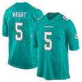 Kooe M.Dolphins #5 Jaylen Wright Player Aqua Team Color Home Game Stitched Jerseys