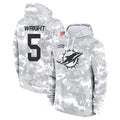 Kooe M.Dolphins #5 Jaylen Wright Player Arctic Camo Salute to Service Hoodies Limited Game Stitched Jerseys