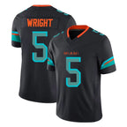 Kooe M.Dolphins #5 Jaylen Wright Player Black Limited Pitch Rivalries Collection Home Game Stitched Jerseys