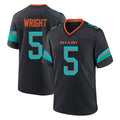 Kooe M.Dolphins #5 Jaylen Wright Player Black Pitch Rivalries Collection Home Game Stitched Jerseys
