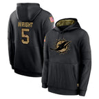 Kooe M.Dolphins #5 Jaylen Wright Player Black Salute to Service Hoodies Limited Game Stitched Jerseys