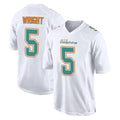 Kooe M.Dolphins #5 Jaylen Wright Player White Fashion Home Game Stitched Jerseys