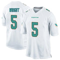 Kooe M.Dolphins #5 Jaylen Wright Player White Home Game Stitched Jerseys
