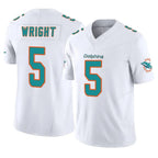 Kooe M.Dolphins #5 Jaylen Wright Player White Limited Vapor F.U.S.E. Home Game Stitched Jerseys