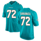 Kooe M.Dolphins #72 Jonah Savaiinaea Player Aqua Home Game Stitched Jerseys