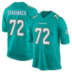 Kooe M.Dolphins #72 Jonah Savaiinaea Player Aqua Team Color Home Game Stitched Jerseys