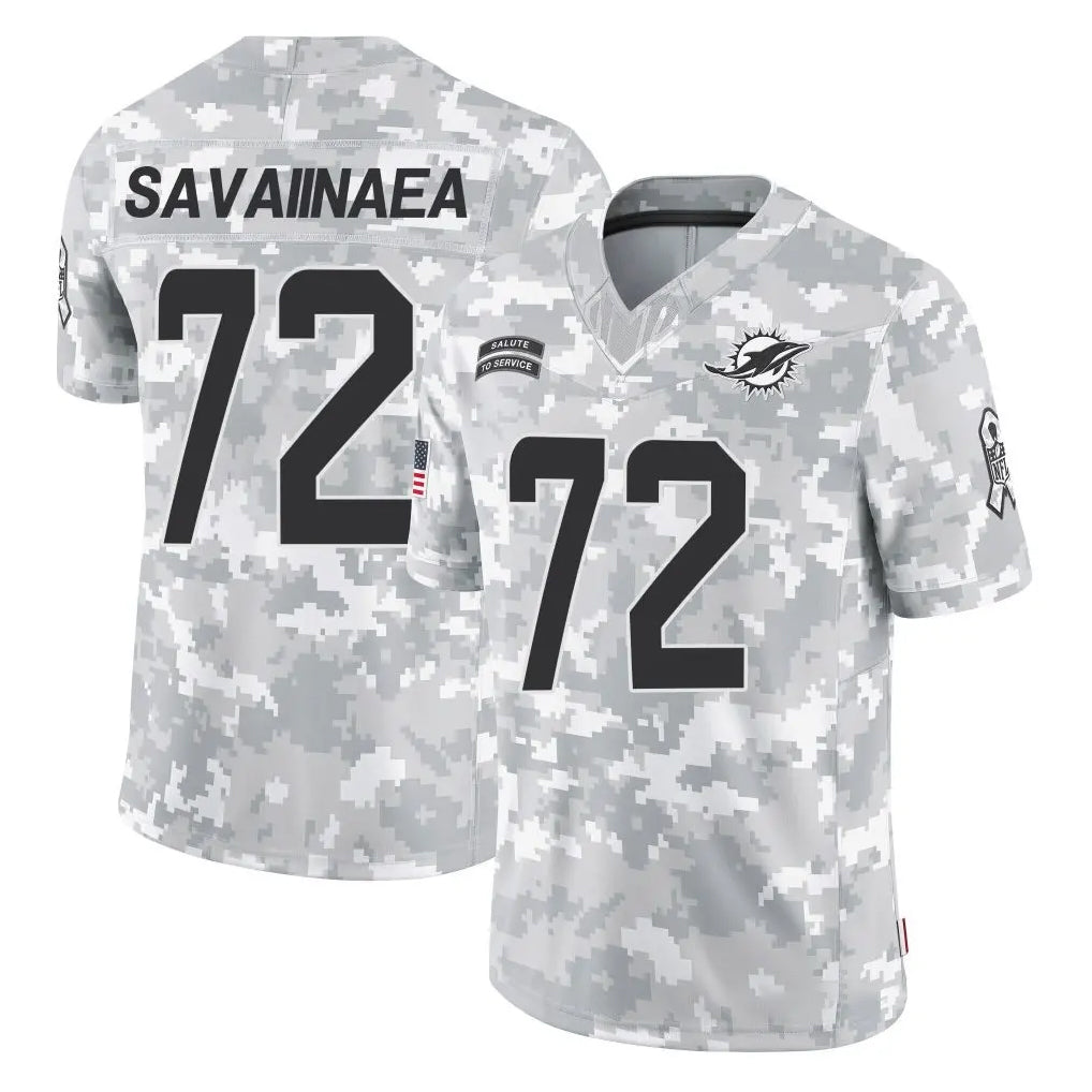Kooe M.Dolphins #72 Jonah Savaiinaea Player Arctic Camo Salute To Service Limited Game Stitched Jerseys