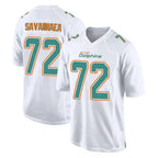 Kooe M.Dolphins #72 Jonah Savaiinaea Player White Fashion Home Game Stitched Jerseys