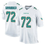 Kooe M.Dolphins #72 Jonah Savaiinaea Player White Home Game Stitched Jerseys