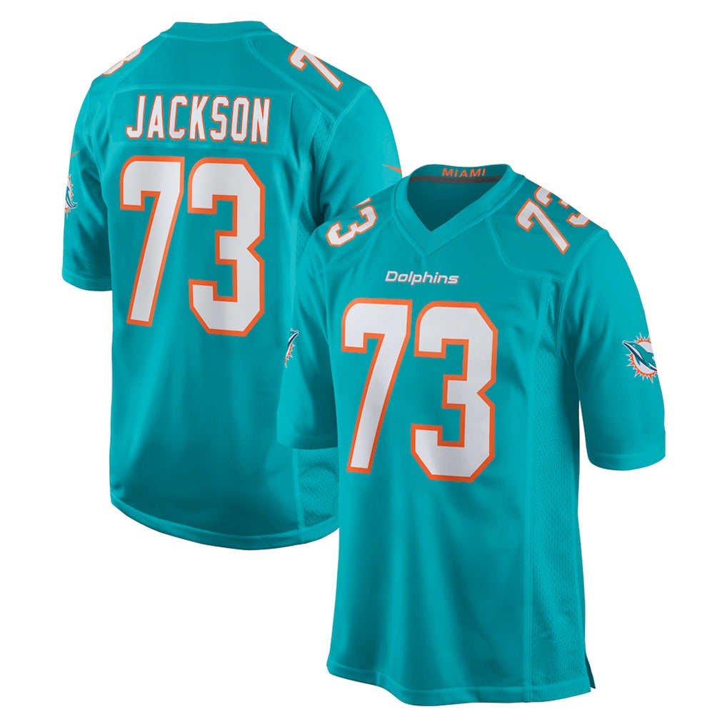 Kooe M.Dolphins #73 Austin Jackson Player Aqua Home Game Stitched Jerseys