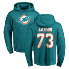 Kooe M.Dolphins #73 Austin Jackson Player Aqua LOGO Pullover Hoodies Limited Stitched Jerseys