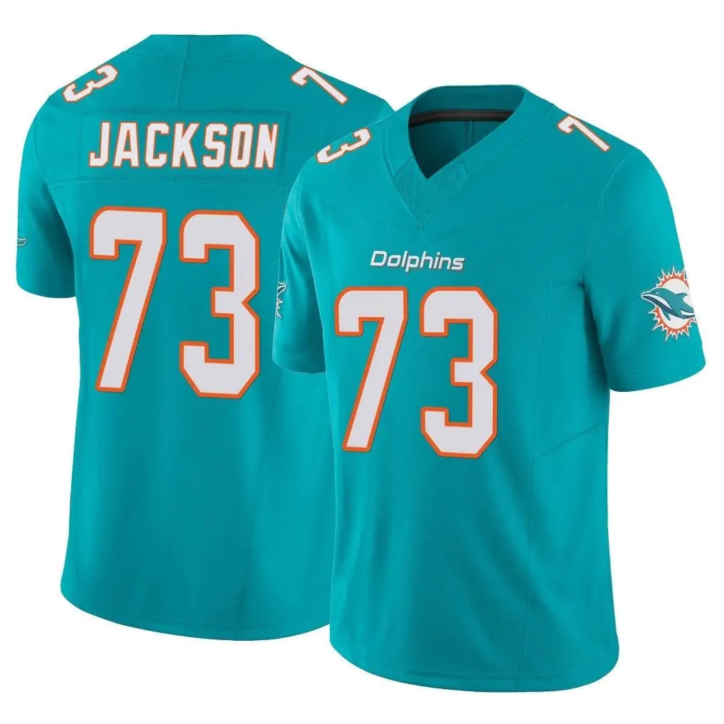 Kooe M.Dolphins #73 Austin Jackson Player Aqua Limited Vapor F.U.S.E. Home Game Stitched Jerseys