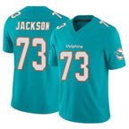 Kooe M.Dolphins #73 Austin Jackson Player Aqua Limited Vapor F.U.S.E. Home Game Stitched Jerseys