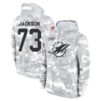Kooe M.Dolphins #73 Austin Jackson Player Arctic Camo Salute to Service Hoodies Limited Game Stitched Jerseys
