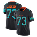 Kooe M.Dolphins #73 Austin Jackson Player Black Limited Pitch Rivalries Collection Home Game Stitched Jerseys