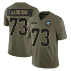 Kooe M.Dolphins #73 Austin Jackson Player Olive 2025 Salute To Service Limited Game Stitched Jerseys