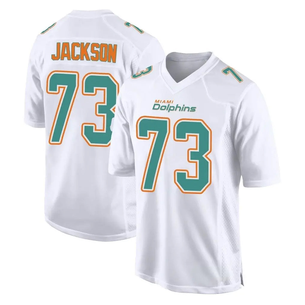 Kooe M.Dolphins #73 Austin Jackson Player White Fashion Home Game Stitched Jerseys