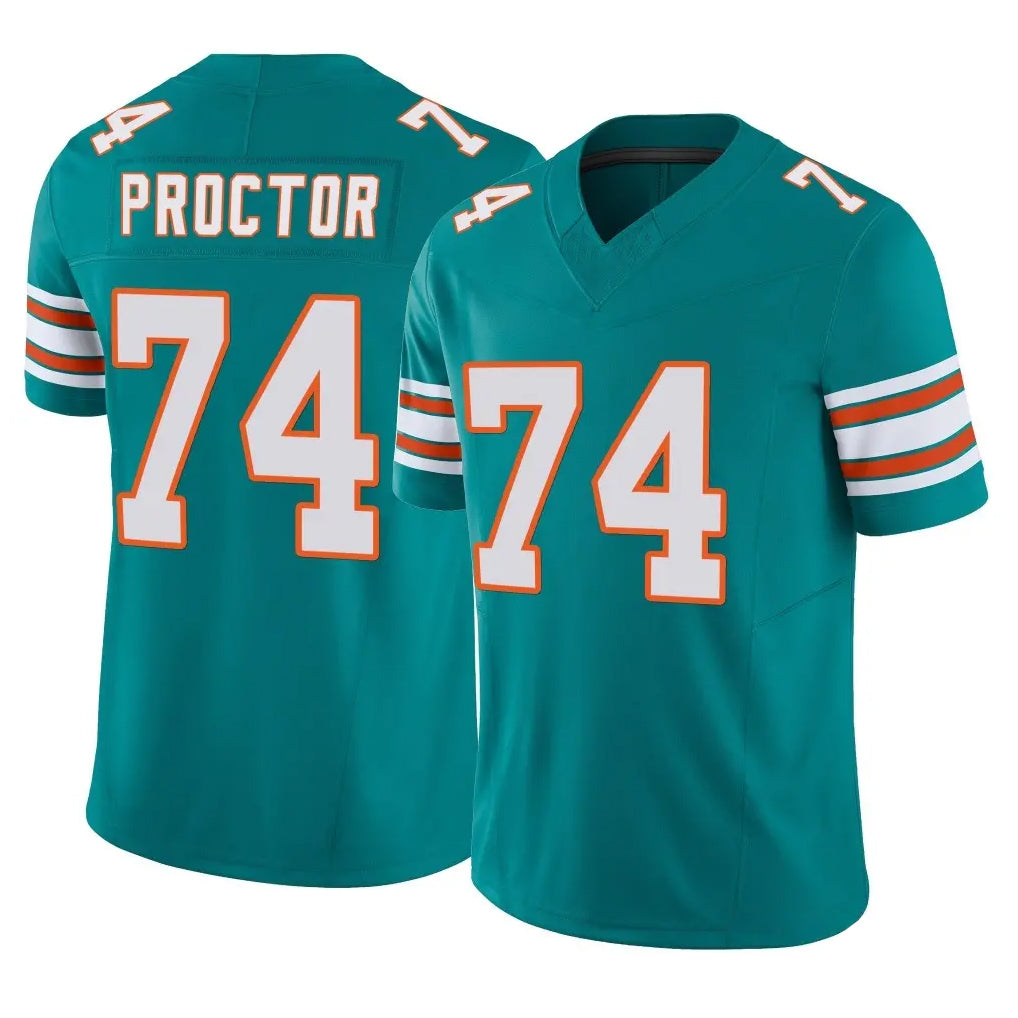 Kooe M.Dolphins #74 Kadyn Proctor Player Aqua Limited Alternate Vapor F.U.S.E. Home Game Stitched Jerseys