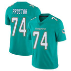 Kooe M.Dolphins #74 Kadyn Proctor Player Aqua Limited Vapor Untouchable Home Game Stitched Jerseys