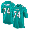 Kooe M.Dolphins #74 Kadyn Proctor Player Aqua Team Color Home Game Stitched Jerseys