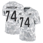 Kooe M.Dolphins #74 Kadyn Proctor Player Arctic Camo Salute To Service Limited Game Stitched Jerseys