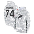 Kooe M.Dolphins #74 Kadyn Proctor Player Arctic Camo Salute to Service Hoodies Limited Game Stitched Jerseys