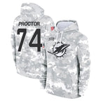 Kooe M.Dolphins #74 Kadyn Proctor Player Arctic Camo Salute to Service Hoodies Limited Game Stitched Jerseys