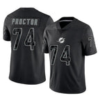 Kooe M.Dolphins #74 Kadyn Proctor Player Black Reflective Limited Game Stitched Jerseys
