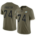Kooe M.Dolphins #74 Kadyn Proctor Player Olive Salute To Service Limited Stitched Jerseys