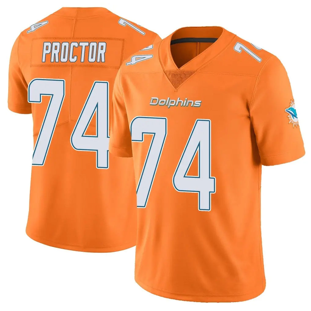Kooe M.Dolphins #74 Kadyn Proctor Player Orange Limited Home Game Stitched Jerseys