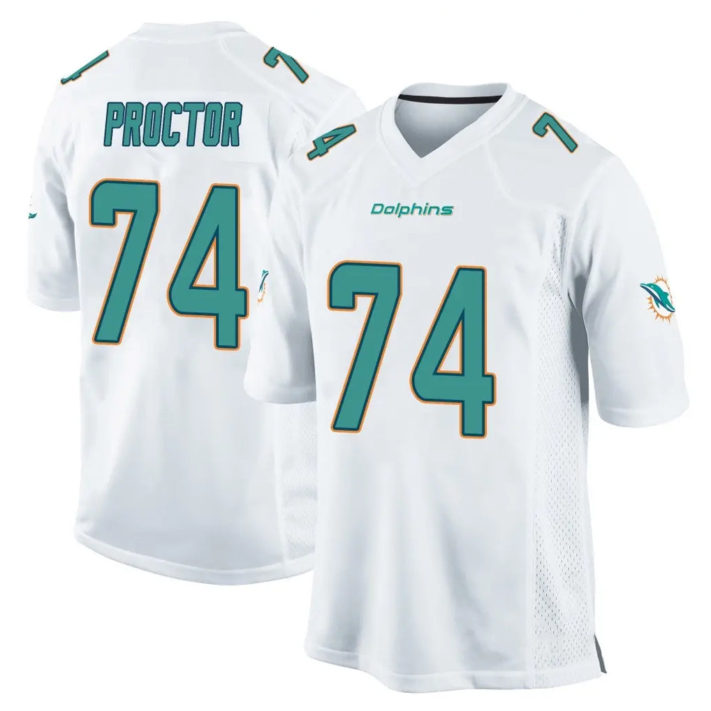 Kooe M.Dolphins #74 Kadyn Proctor Player White Home Game Stitched Jerseys