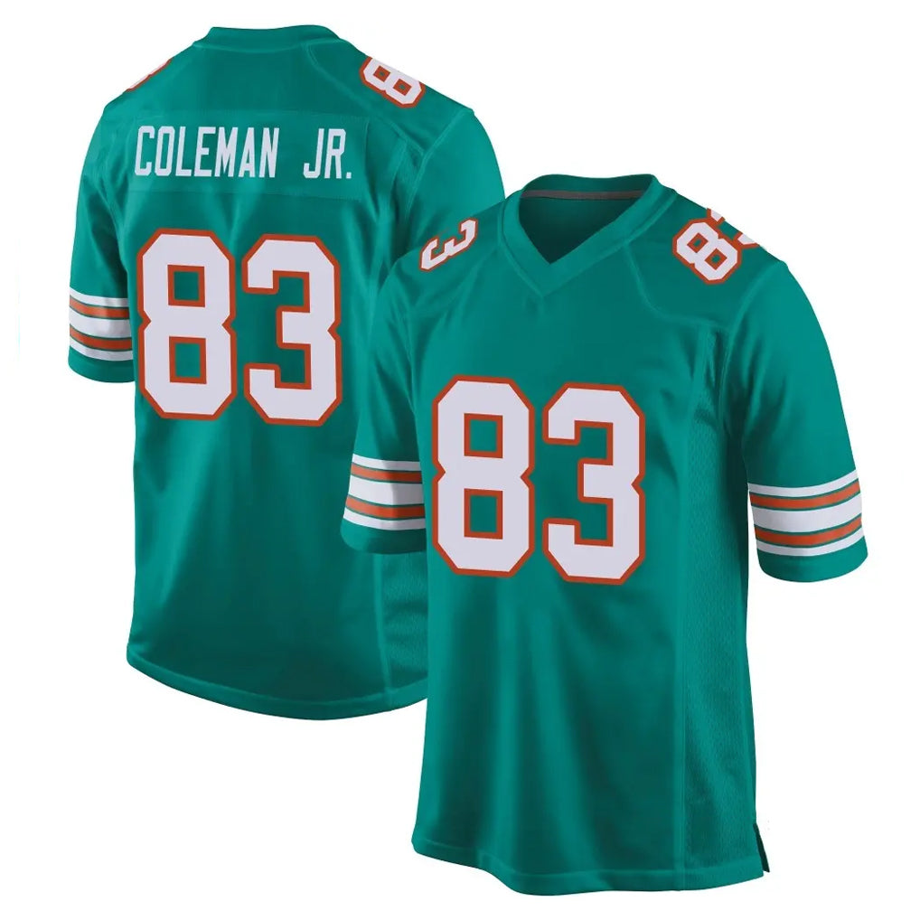 Kooe M.Dolphins #83 Kevin Coleman Jr. Player Aqua Alternate Home Game Stitched Jerseys