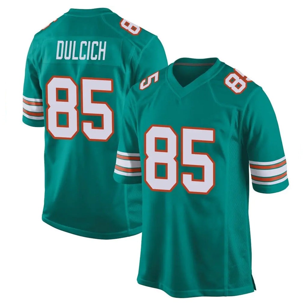 Kooe M.Dolphins #85 Greg Dulcich Player Aqua Alternate Home Game Stitched Jerseys