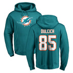 Kooe M.Dolphins #85 Greg Dulcich Player Aqua LOGO Pullover Hoodies Limited Stitched Jerseys