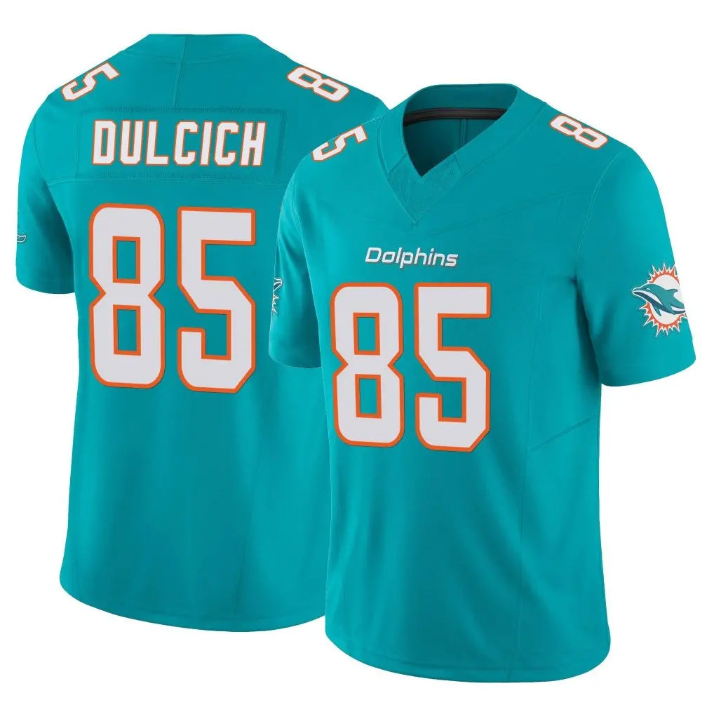 Kooe M.Dolphins #85 Greg Dulcich Player Aqua Limited Vapor F.U.S.E. Home Game Stitched Jerseys