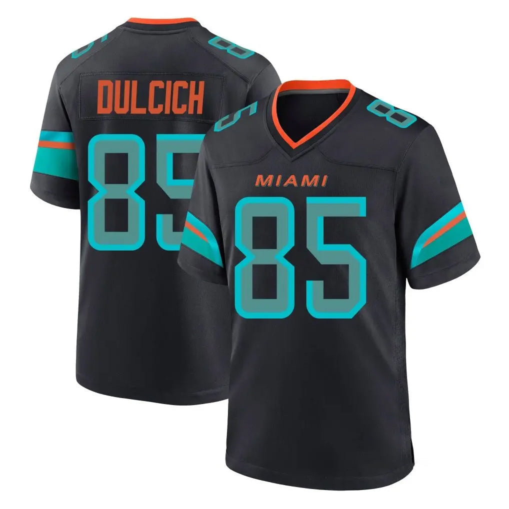 Kooe M.Dolphins #85 Greg Dulcich Player Black Pitch Rivalries Collection Home Game Stitched Jerseys